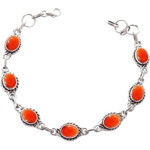 Carnelian Stone Bracelets Silver Overlay For Women Girl Gifts - Gemstone